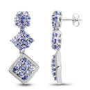4.92 Carat Genuine Tanzanite .925 Sterling Silver Earrings-5
