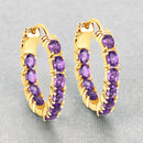 3.20 Carat Genuine Amethyst .925 Sterling Silver Earrings-4