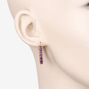 3.20 Carat Genuine Amethyst .925 Sterling Silver Earrings-5