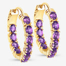 3.20 Carat Genuine Amethyst .925 Sterling Silver Earrings-8