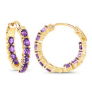 3.20 Carat Genuine Amethyst .925 Sterling Silver Earrings-2