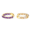 3.20 Carat Genuine Amethyst .925 Sterling Silver Earrings-3