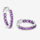 3.20 Carat Genuine Amethyst .925 Sterling Silver Earrings-10