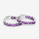 3.20 Carat Genuine Amethyst .925 Sterling Silver Earrings-11