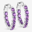 3.20 Carat Genuine Amethyst .925 Sterling Silver Earrings-12