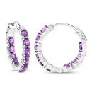 3.20 Carat Genuine Amethyst .925 Sterling Silver Earrings-6