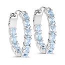 3.80 Carat Genuine Blue Topaz .925 Sterling Silver Earrings-5
