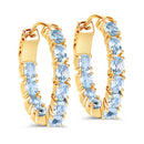 3.80 Carat Genuine Blue Topaz .925 Sterling Silver Earrings-5