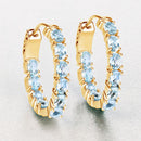 3.80 Carat Genuine Blue Topaz .925 Sterling Silver Earrings-8