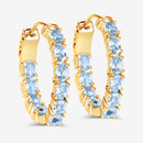 3.80 Carat Genuine Blue Topaz .925 Sterling Silver Earrings-12
