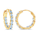 3.80 Carat Genuine Blue Topaz .925 Sterling Silver Earrings-6
