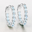 3.80 Carat Genuine Blue Topaz .925 Sterling Silver Earrings-8