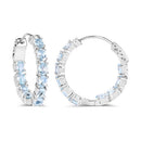 3.80 Carat Genuine Blue Topaz .925 Sterling Silver Earrings-6