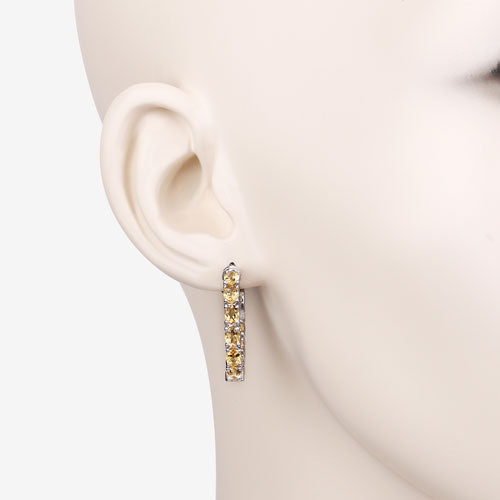 3.20 Carat Genuine Citrine .925 Sterling Silver Earrings
