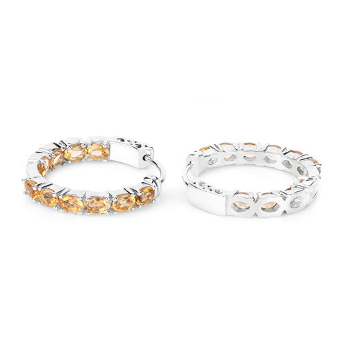 3.20 Carat Genuine Citrine .925 Sterling Silver Earrings
