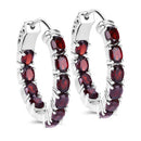 4.00 Carat Genuine Garnet .925 Sterling Silver Earrings-5