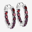 4.00 Carat Genuine Garnet .925 Sterling Silver Earrings-12