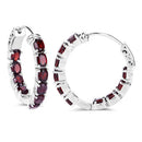 4.00 Carat Genuine Garnet .925 Sterling Silver Earrings-6
