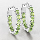 3.40 Carat Genuine Peridot .925 Sterling Silver Earrings-8