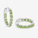 3.40 Carat Genuine Peridot .925 Sterling Silver Earrings-10