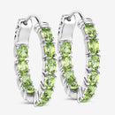 3.40 Carat Genuine Peridot .925 Sterling Silver Earrings-12