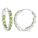 3.40 Carat Genuine Peridot .925 Sterling Silver Earrings-6