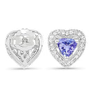 1.18 Carat Genuine Tanzanite & White Topaz .925 Sterling Silver Earrings-6
