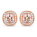 1.68 Carat Genuine Morganite and White Diamond 14K Rose Gold Earrings-2