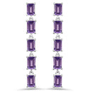 5.50 Carat Genuine Amethyst .925 Sterling Silver Earrings-4