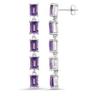 5.50 Carat Genuine Amethyst .925 Sterling Silver Earrings-5