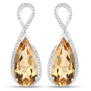 10.04 Carat Genuine Citrine .925 Sterling Silver Earrings-4