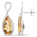 10.04 Carat Genuine Citrine .925 Sterling Silver Earrings-5