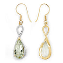 14K Yellow Gold Plated 10.10 Carat Genuine Green Amethyst .925 Sterling Silver Earrings-6