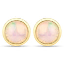 1.00 Carat Genuine Ethiopian Opal .925 Sterling Silver Earrings-3
