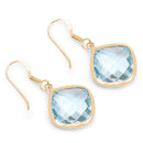 14K Yellow Gold Plated 29.00 Carat Genuine Blue Topaz .925 Sterling Silver Earrings-5
