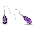10.10 Carat Genuine Amethyst .925 Sterling Silver Earrings-5
