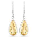 10.04 Carat Genuine Citrine .925 Sterling Silver Earrings-1