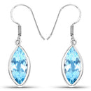 9.76 Carat Genuine Blue Topaz .925 Sterling Silver Earrings-2