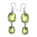 25.74 Carat Genuine Lemon Quartz .925 Sterling Silver Earrings-1