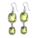 25.74 Carat Genuine Lemon Quartz .925 Sterling Silver Earrings-3