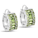 4.96 Carat Genuine Peridot .925 Sterling Silver Earrings-4