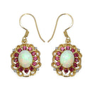 14K Yellow Gold Plated 4.94 Carat Genuine Multi Stones .925 Sterling Silver Earrings-1
