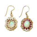 14K Yellow Gold Plated 4.94 Carat Genuine Multi Stones .925 Sterling Silver Earrings-3