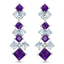 4.94 Carat Genuine Amethyst & Blue Topaz .925 Sterling Silver Earrings-5