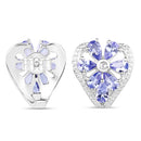2.97 Carat Genuine Tanzanite & White Topaz .925 Sterling Silver Earrings-6