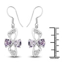 4.06 Carat Genuine Pink Amethyst & White Topaz .925 Sterling Silver Earrings-6