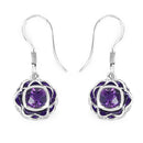1.50 Carat Genuine Amethyst .925 Sterling Silver Earrings-4