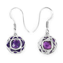 1.50 Carat Genuine Amethyst .925 Sterling Silver Earrings-5