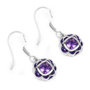 1.50 Carat Genuine Amethyst .925 Sterling Silver Earrings-6