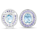 6.30 Carat Genuine Blue Topaz and Tanzanite .925 Sterling Silver Earrings-6